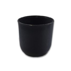 Matte Black Ribbed Luxury Candle