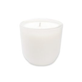 White Ribbed Luxury Candle