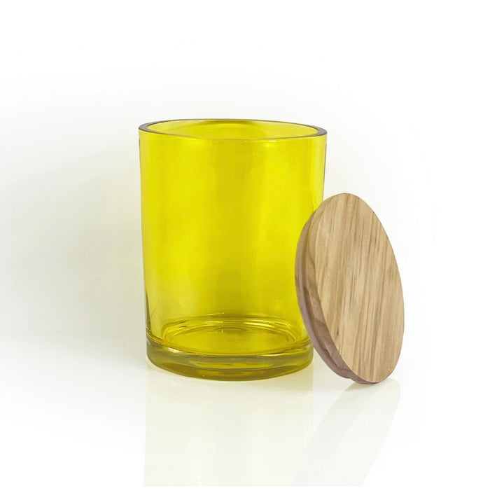 13 oz Vessel with Wooden Lid - Daffodil