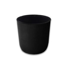 Gloss Black Ribbed Luxury Candle